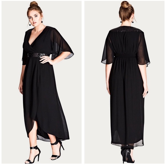 city chic sequin wrap dress